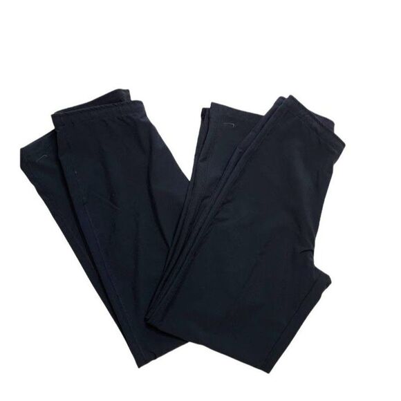 2 Nike Dri Fit Black Athletic Pants Zip Front Drawstring Straight Leg Small‎ - Picture 1 of 9